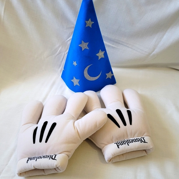 Disneyland Resort Mickey Mouse Hands Plus Disney Store Wizard Fantasia Hat - Picture 6 of 12